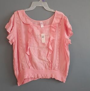 *SOLD*Pink ruffled blouse